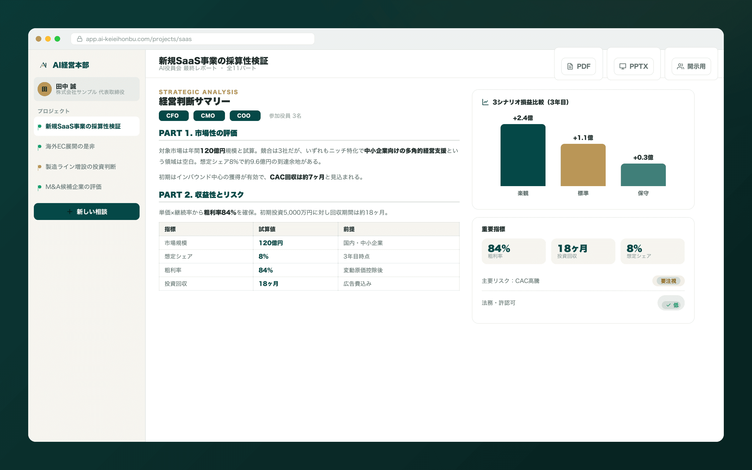 討論の結果は、判断まで整理したレポートに
